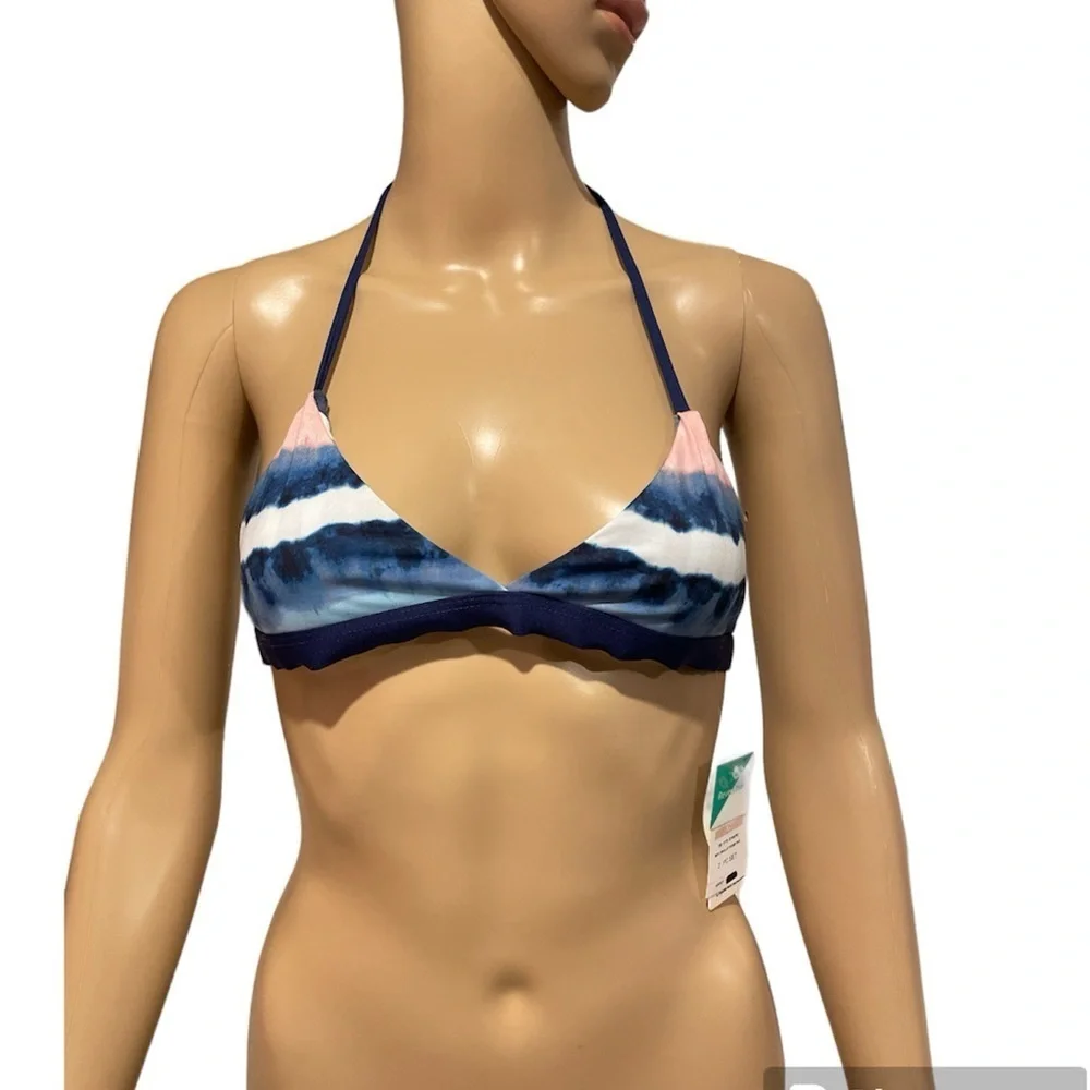 NWT  Splendid Tie Dye Reversible Halter  Bralette Bikini top Size 12